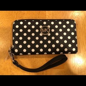 Michael Kors polka dot wristlet!